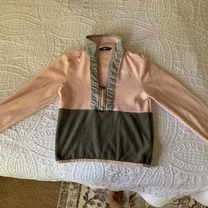 The North Face Women's Two-Tone Sweater - Pink and Gray Barely worn-zipper works
